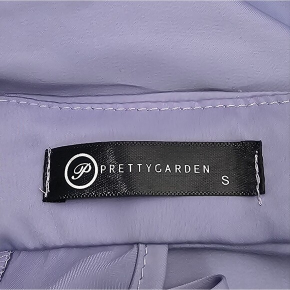 PRETTYGARDEN Purple Satin Asymmetric Mockneck Midi Dress - Picture 2 of 11